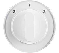 Tapa interruptor 3 posicióniciones con mando rotativo, sin posición 0, series berker R.x de hager, blanco polar