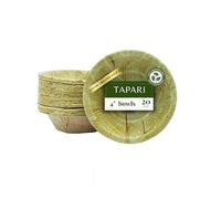 Tapari Piatti e ciotole usa e getta in foglie, 100% biologici e biodegradabili, confezione da 20 pezzi