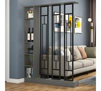 TAPAUVCK 1 Set di divisorio/libreria in Legno Indipendente Minimalista - Scaffale portaoggetti Multifunzionale for Ufficio Domestico/Ingresso(Gray+Black 39.3x9.4x78.7in)
