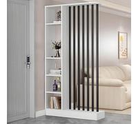TAPAUVCK 1 Set Elegante libreria divisoria in Legno for Ambienti - for Ufficio Domestico e Parete divisoria Decorativa(White+Black,39.3x9.4x79.5in)