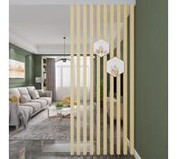 TAPAUVCK Confezione da 10 Pannelli divisori in Legno Regolabili for casa e Ufficio, Pannelli divisori Decorativi dal Pavimento al soffitto(Wood,200cm)