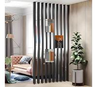 TAPAUVCK Confezione da 10 Pannelli divisori in Legno Regolabili for casa e Ufficio, Pannelli divisori Decorativi dal Pavimento al soffitto(Black,180cm)