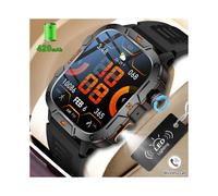 (Tape beige) LIGE Smart Watch for Men Bluetooth Call IP67 Waterproof Fitness Tracker Sport Wristwatch Black QX12