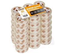 TAPEBEAR 36 Pezzi Nastro da imballaggio super trasparente 50 m x 48 mm, Nastro adesivo per pacchi spessore 2,7 mil Nastro adesivo per imballaggi