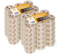 TAPEBEAR 72 Pezzi Nastro da imballaggio super trasparente 50 m x 48 mm, Nastro adesivo per pacchi spessore 2,7 mil Nastro adesivo per imballaggi