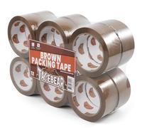 TAPEBEAR Nastro Adesivo Imballaggio 12 Rotoli, Nastro da Pacchi Marrone 66mic x 48mm x 50m Resistente, Forte per imballaggio Spedizioni, Traslochi, Resistente Allo Strappo, Senza Solventi