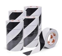 TAPEBEAR Nastro Adesivo Segnaletico, Premium Nastro Di Avvertenza Di Pericolo, Strisce bianco e nero Nastri Di Sicurezza, Per Pavimenti E Segnalazione Di Pericolo, 2inch x 50yard (50mm x 45m),16Rotoli
