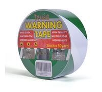 TAPEBEAR Nastro Adesivo Segnaletico, Premium Nastro Di Avvertenza Di Pericolo, Strisce Bianco Verde Nastri Di Sicurezza, Per Pavimenti E Segnalazione Di Pericolo, 2inch x 50yard (50mm x 45m)