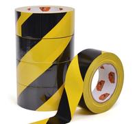 TAPEBEAR Nastro Adesivo Segnaletico, Premium Nastro Di Avvertenza Di Pericolo, Strisce Giallo/Nere Nastri Di Sicurezza, Per Pavimenti E Segnalazione Di Pericolo, 2inch x 50yard (50mm x 45m),5Rotoli