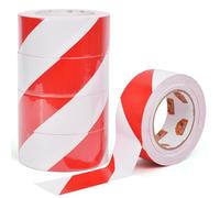 TAPEBEAR Nastro Adesivo Segnaletico, Premium Nastro Di Avvertenza Di Pericolo, Strisce Rosso e bianco Nastri Di Sicurezza, 2inch x 50yard (50mm x 45m),5Rotoli