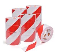 TAPEBEAR Nastro Adesivo Segnaletico, Premium Nastro Di Avvertenza Di Pericolo, Strisce Rosso e bianco Nastri Di Sicurezza, 2inch x 50yard (50mm x 45m),16Rotoli