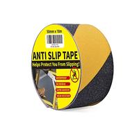 TAPEBEAR Nastro Antiscivolo Elevato Grip, Strisce Antiscivolo Per Scale Esterne Interne, Nastro Di Sicurezza Antiscivolo, Autoadesivo Nastro Da Segnalazione Giallo E Nero, 2inch x 60feet（50mm x18m）
