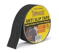 TAPEBEAR Nastro Antiscivolo Elevato Grip, Strisce Antiscivolo Per Scale Esterne Interne, Nastro Di Sicurezza Antiscivolo, Autoadesivo Nastro Da Segnalazione Nero, 2inch x 60feet（50mm x18m）