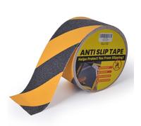TAPEBEAR Nastro Antiscivolo Elevato Grip, Strisce Antiscivolo Per Scale Esterne Interne, Nastro Di Sicurezza Antiscivolo, Autoadesivo Nastro Da Segnalazione Giallo E Nero, 100mm x18m