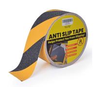 TAPEBEAR Nastro Antiscivolo Elevato Grip, Strisce Antiscivolo Per Scale Esterne Interne, Nastro Di Sicurezza Antiscivolo, Autoadesivo Nastro Da Segnalazione Giallo E Nero, 75mm x18m