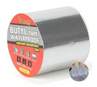 TAPEBEAR nastro butilico 100mm x 5m, impermeabile nastro sigillante autoadesivo in alluminio butilico per riparazione di tetti, grondaie e perdite