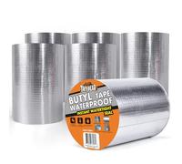 TAPEBEAR Nastro Butilico 150mm x 10m, Nastro Sigillante Impermeabile, Autoadesivo in Alluminio Butilico per Riparazione di Tetti, 6 Rotoli
