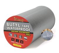 TAPEBEAR nastro butilico 200mm x 5m, impermeabile nastro sigillante autoadesivo in alluminio butilico per riparazione di tetti, grondaie e perdite