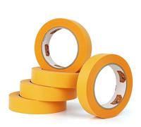 TAPEBEAR Nastro per Mascheratura 50m x 25mm, Rimozione senza Residui per 7 Giorni, Nastro da Pittura Carta Washi per Mascherature Precise Durante la Verniciatura, Interno & Esterno, 5 Rotoli