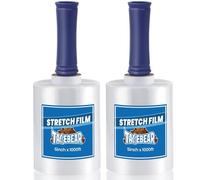 TAPEBEAR Pellicola Estensibile Con Manico in Plastica 127mm x 305M, Pellicola Trasparente Per Pallet Per Pallet, Materiali in Movimento e Pellicola Termoretraibile, Confezione, 2Rotoli