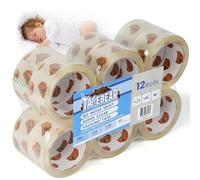 TAPEBEAR Silenzioso Nastro da imballaggio, 48mm x 50m Alta trasparenza Nastro Adesivo per Chiudere Scatole, Cartoni e Pacchi, 12 Rotoli