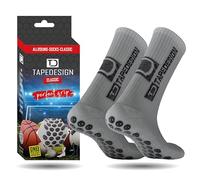 Tapedesign - Classic 1 Paia Grigio Chiaro Calze Antiscivolo Uomo Donna Calcio (37-48) Grip Socks Calzini Sportive Football Socks Calzettoni