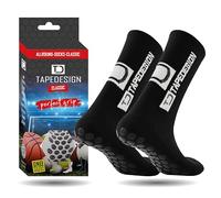 Tapedesign - "Classic 1 Paia Nero Calze Antiscivolo Uomo Donna Calze Calcio (37-48) Calzini Antiscivolo Grip Socks Calzini Grip Calcio Calze Sportive Football Socks Calzettoni Calcio