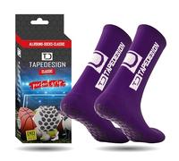 Tapedesign - Classic 1 Paia Viola Calze Antiscivolo Uomo Donna Calcio (37-48) Grip Socks Calzini Sportive Football Calzettoni