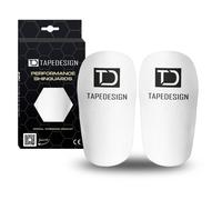 TAPEDESIGN - Performance Shinguards 2.0, Parastinchi da calcio per uomo, donna e bambino bianco, parastinchi personalizzati calcio, mini parastinchi calcio, mini shin pads (Onsesize)