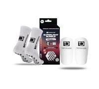 Tapedesign Set di calzini Superlight Grip + Shinguards 2.0 - Calzini da calcio ultra leggeri con gommini antiscivolo e parastinchi regolabili - Tenuta perfetta per il calcio