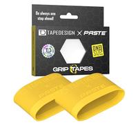 TAPEDESIGN - Supporto per parastinchi Grip Tapes in silicone, da calcio, da uomo, da donna, colore: giallo
