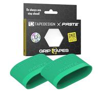 TAPEDESIGN - Supporto per parastinchi Grip Tapes in silicone, da calcio, da uomo, da donna, colore: verde