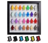 Tapeera Espositore da Parete Compatibile con Minifigure Lego - Espositore Minifigures - Vetrina Espositiva per Collezionismo - Vetrina da Parete o da Tavolo - Base Bianca - Contiene 28 Minifigure