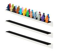 Tapeera Espositore da Parete per Minifigures - Compatibile con Minifigures Lego e Brickheadz - Mensola Acrilica Fluttuante con Base Nera - Può Contenere fino a 72 Minifigures da Collezione
