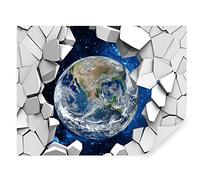 Tapeko - Carta da parati per bambini, fotomurali 260x180 cm, 3d effetto, immagine volumetrica, pianeta terra, bambini fotografica murale per camera da letto, multicolore u77808