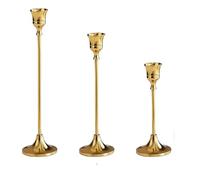Taper Candle Holders, Mantel Candlestick Set, Vintage Candle Holders with Timeless and Elegant Design for Home Decoration, Event, Oro Romantic Atmosce, 3 pezzi