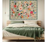 Tapestries Extra Large 180 x 230 cm, Custom Image Logo Text Personalized Tapestry Wall Hanging Backdrop, Multicolored floral patterns Modern sage green, red blue orange,