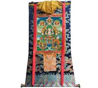 TapestrytapestrytapestryTibetan Thangka Art - Avalokiteshvara Thangka a quattro braccia - Stampa giclée digitale ad alta risoluzione e doppio strato incorniciato a mano - Arazzo buddista da appendere