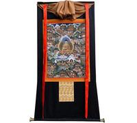 TapestrytapestrytapestryTibetan Thangka Art - Shakyamuni Pure Land Thangka - Stampa giclée digitale ad alta risoluzione e doppio strato incorniciato a mano - Arazzo buddista da appendere alla parete