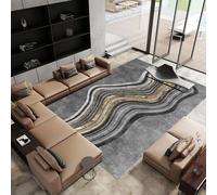 Tapeti per soggiorno moderni Grigio giallo astratto onda geometrica strisce design tappeto battericida tappeto soggiorno moderno 200x300cm