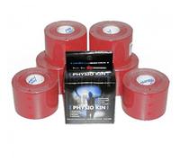 TAPING PHYSIOKIN Rosso - Cerotto elastico Kinesio Tape Neuromuscolare Fisioterapia cm 5 x 5 m