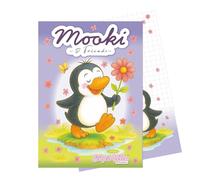 Tapirella Blocco note per bambini, blocco appunti Mooki & Friends, amicizia, pensieri, ricordi, motivo 2, 50 pagine, formato A6, scuola, ufficio, casa