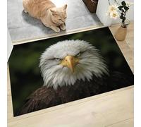 Tapis 3D De Cuisine Feroce Aquila Calva Animale Realistico - Paillasson Antidérapant, Lavable En Machine Pour Décorations Salon Chambre L’Entrée Tapis De Bienvenue Verde Scuro, 45X75Cm