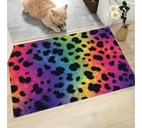 Tapis 3D De Cuisine Leopardata Arcobaleno Psichedelica Macchie Astratte - Paillasson Antidérapant, Lavable En Machine Pour Décorations Salon Chambre L’Entrée Tapis De Bienvenue Blu-Viola, 60X90Cm