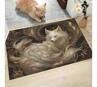 Tapis 3D De Cuisine Vortex Volpe A Nove Code Creatura Fantasy - Paillasson Antidérapant, Lavable En Machine Pour Décorations Salon Chambre L’Entrée Tapis De Bienvenue Oro Nero, 90X150Cm