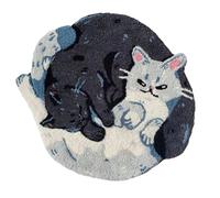 Tapis de Bain Chat - Motif Mignon Antidérapant | Tapis de salle de bain doux lavable en machine | Motif chat câlin style bande dessinée | Parfait pour douche, sol, maison & déco adorable