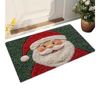 Tapis De Bain Noël Antidérapant 80 x 50 cm, Motif Père Noël, Lavable Et Séchage Rapide, Décoration Festive Pour Salle De Bains, Cuisine, Salon, Chambre, Maison, Idée Cadeau Hiver Fêtes De Fin D'année