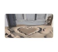 Tapis de bureau Cœur de sable de plage 30 x 60 cm avec bords cousus, grand tapis de souris gaming antidérapant en caoutchouc pour ordinateur de bureau, clavier, ordinateur portable et souris de trav