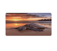Tapis de bureau « er de soleil sur les tortues marines » 40,6 x 81,3 cm (16 x 32 pouces) avec bords cousus, grand tapis de souris de jeu avec base en caoutchouc antidérapante pour ordinateur de