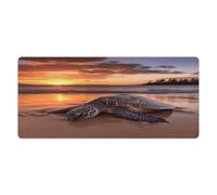 Tapis de bureau « er de soleil sur les tortues marines » 40,6 x 88,9 cm (16 x 35 pouces) avec bords cousus, grand tapis de souris de jeu avec base en caoutchouc antidérapante pour ordinateur de